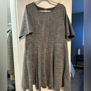 Torrid Textured Gray Midi Dress